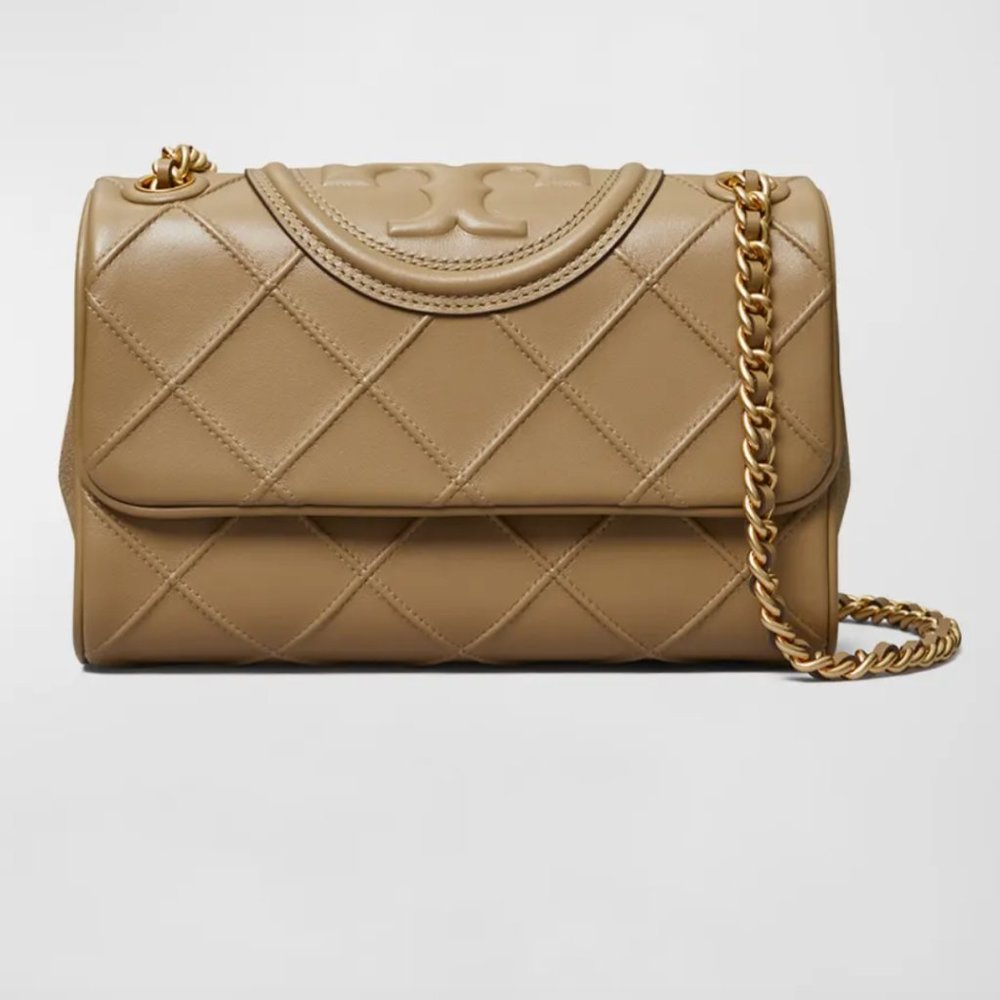 NEW Tory Burch Fleming Small Convertible Woven Shoulder Bag